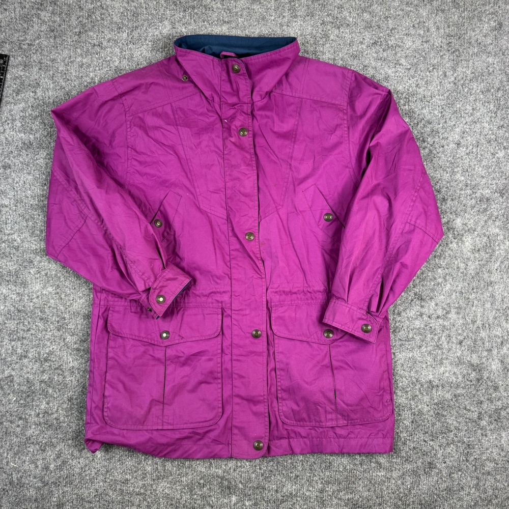 Pacific Trail Jacket Womens Large Purple Flannel Lined Utility Outdoor Parka